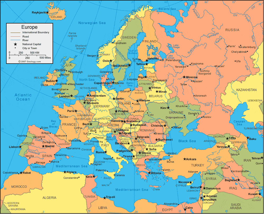 Map Of Europe Scale