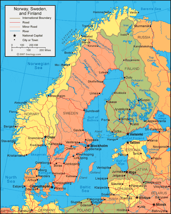 political map of finland