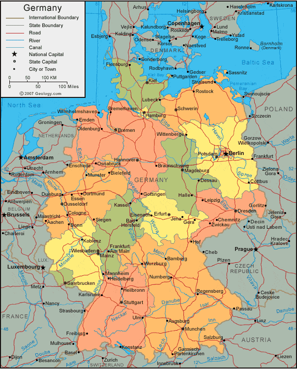 maps of germany. Germany political map