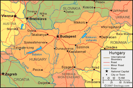 World Map Hungary