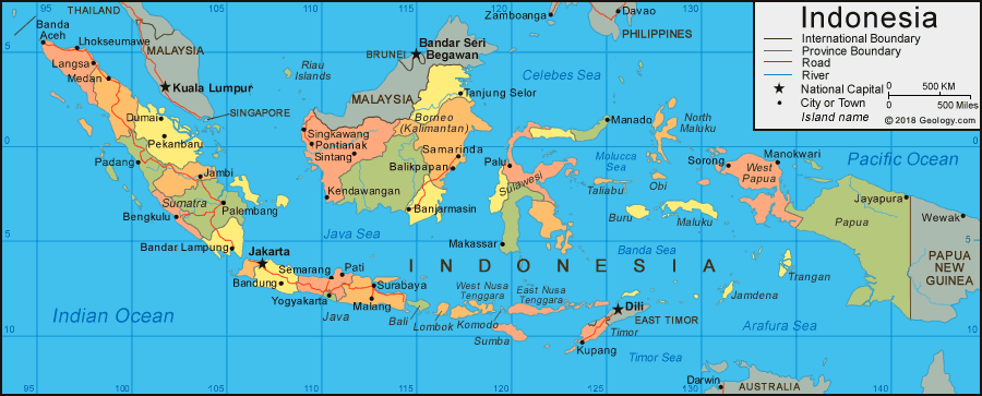 physical map indonesia