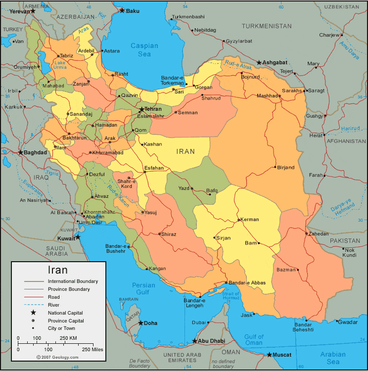 World Map Iran