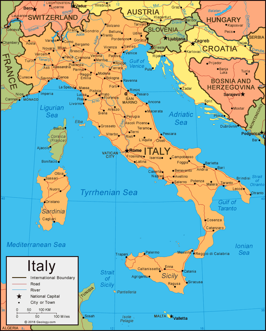 Satellite Map Of Italy