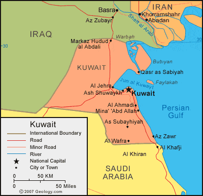 World Map Kuwait
