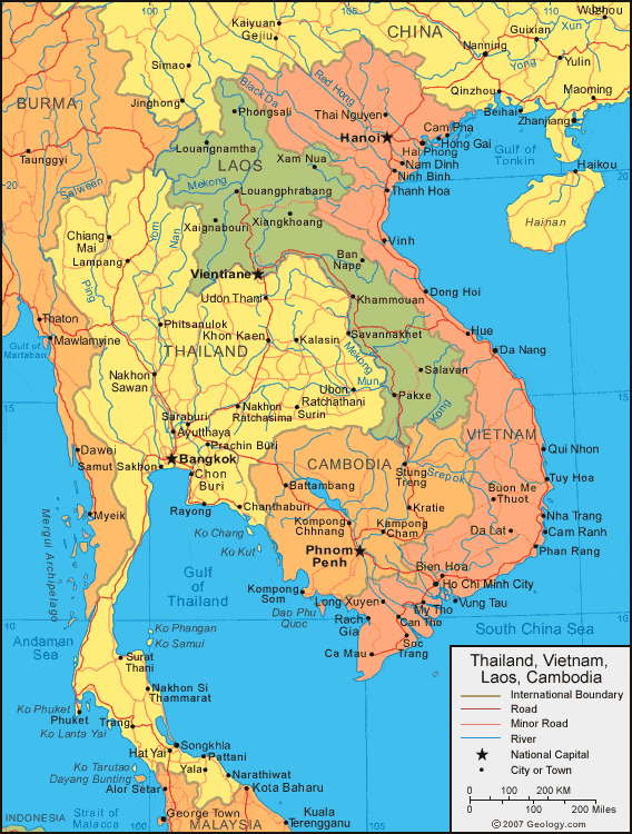 Laos Map and Satellite Image