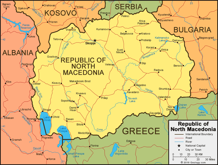 Macedonia Map And Satellite Image