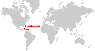 Caribbean On The World Map