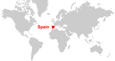 spain on world map