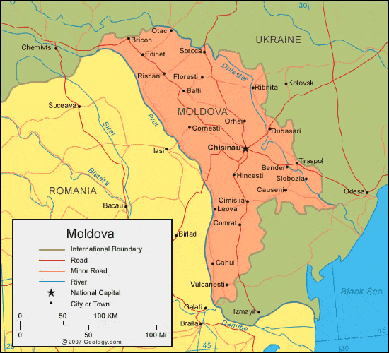 map of moldova and surrounding countries. Moldova political map