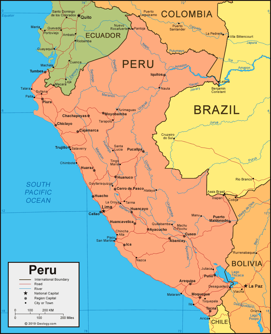 Peru political map