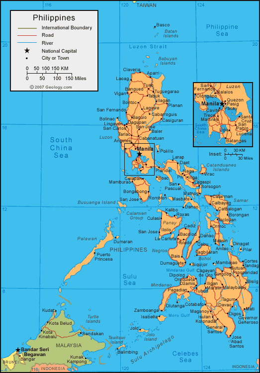 Philippines Map and Satellite Image