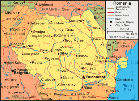 Map Romania