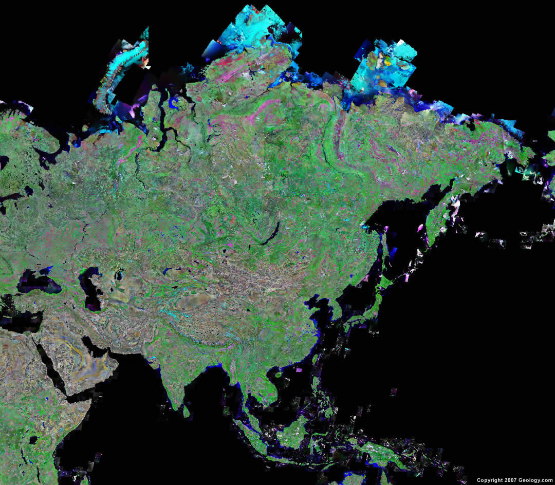 Satellite Map Of Asia