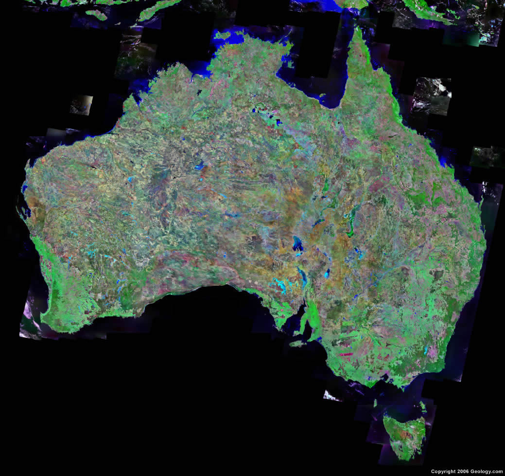 Australia Map And Satellite Image