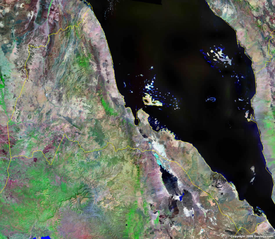 political map of eritrea. Eritrea satellite photo