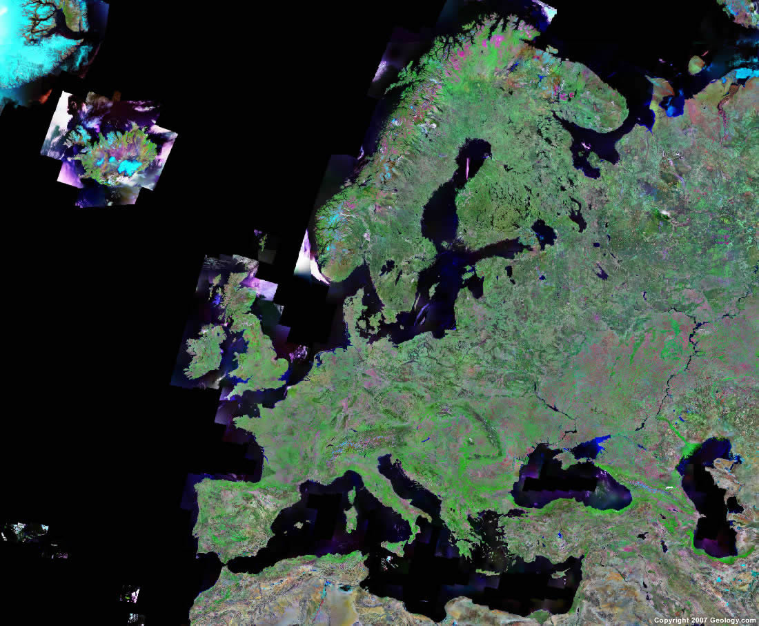 Europe Map  Europe Satellite Image  Physical  Political