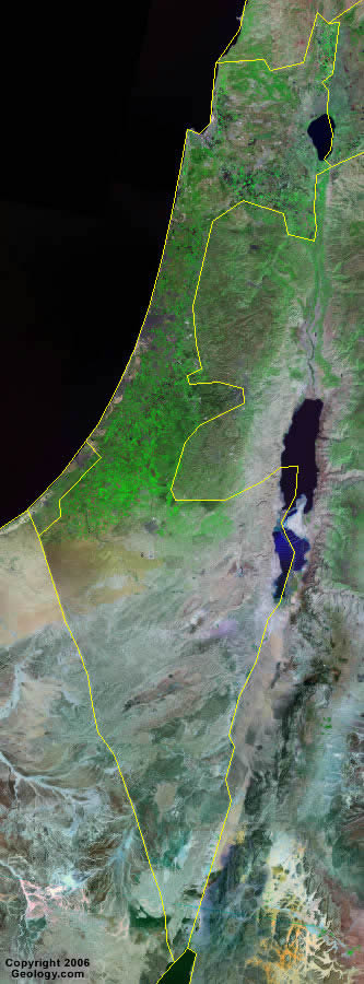 Satellite Map Of Israel