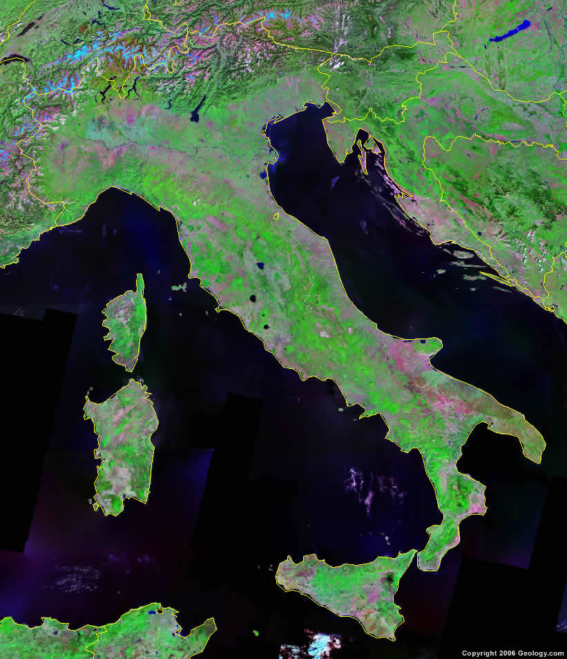 Satellite Map Of Italy