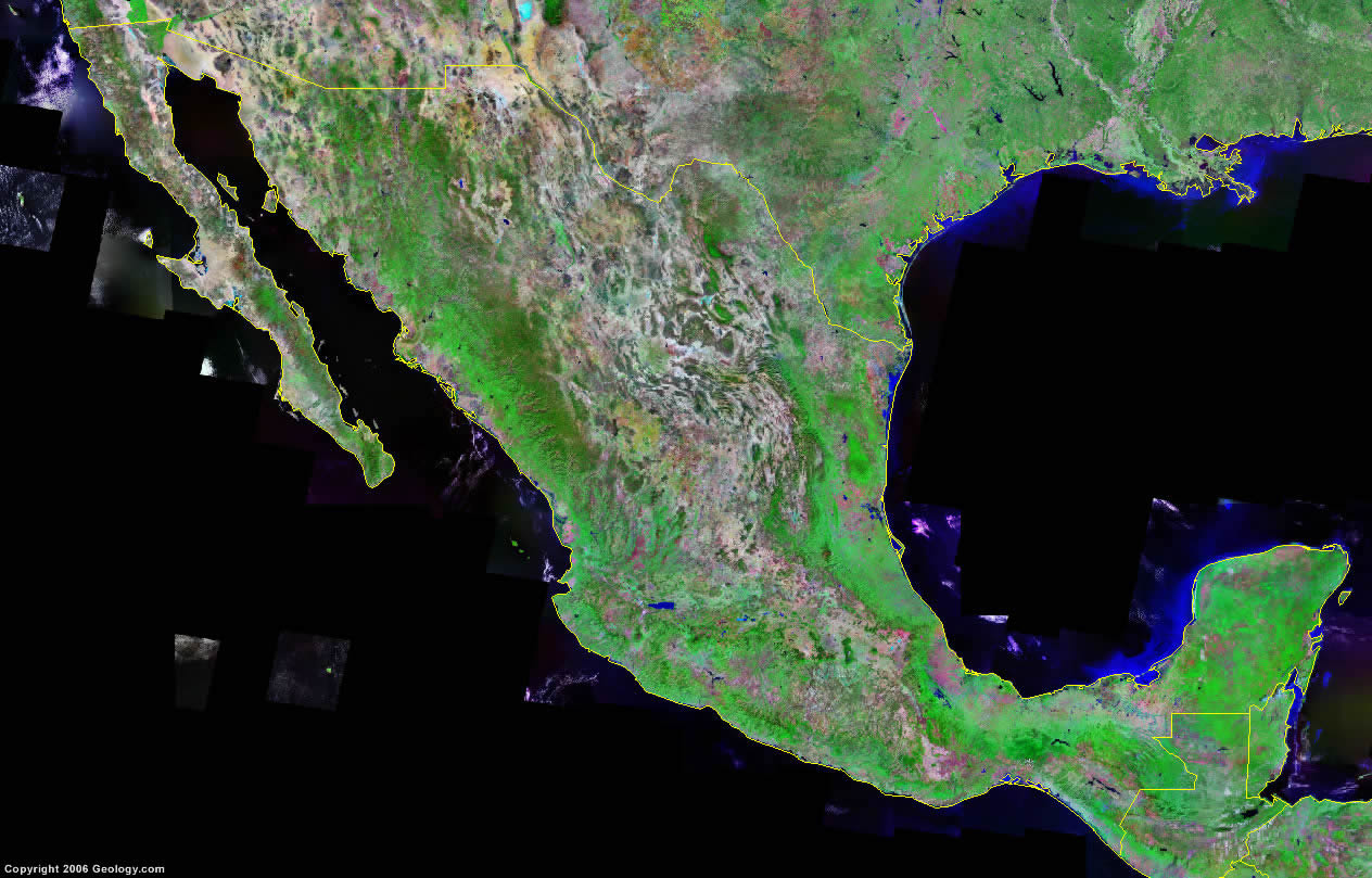 Satellite Map Of Mexico