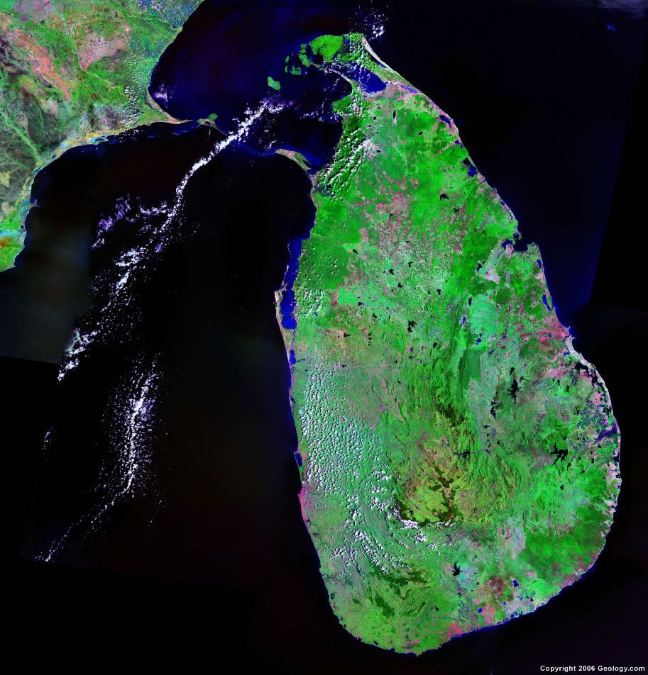 Sri Lanka Map - Sri Lanka Satellite Image