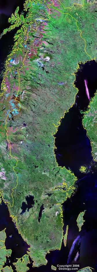 Satellite Map Sweden