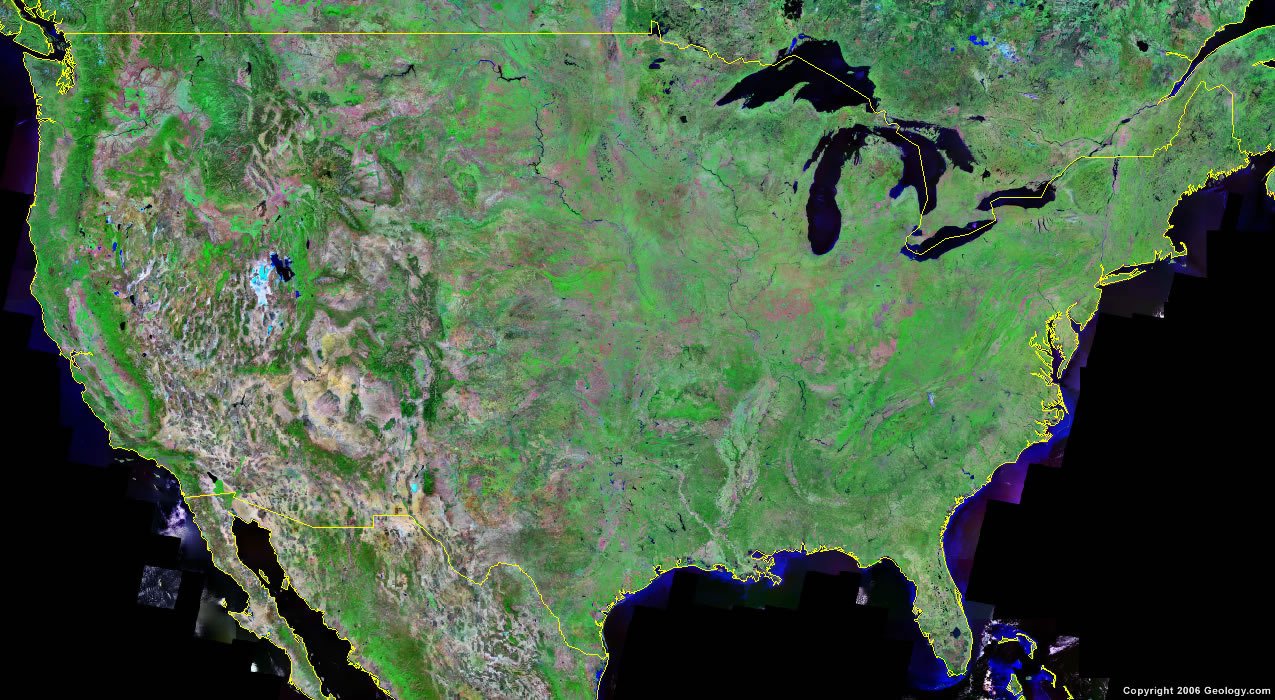 Satellite Map Of Us