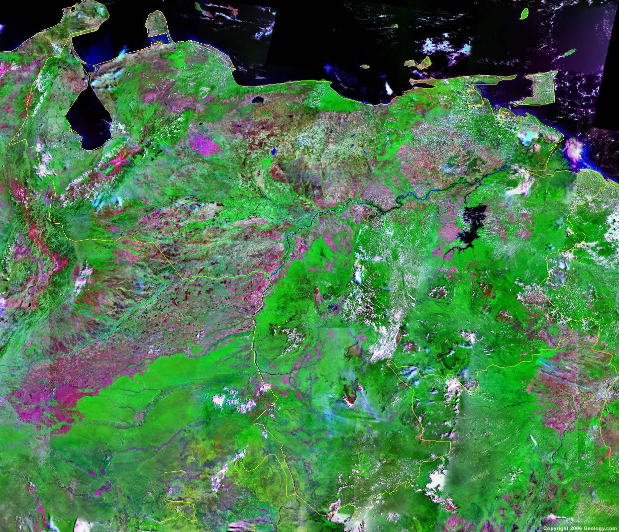 Venezuela Map And Satellite Image