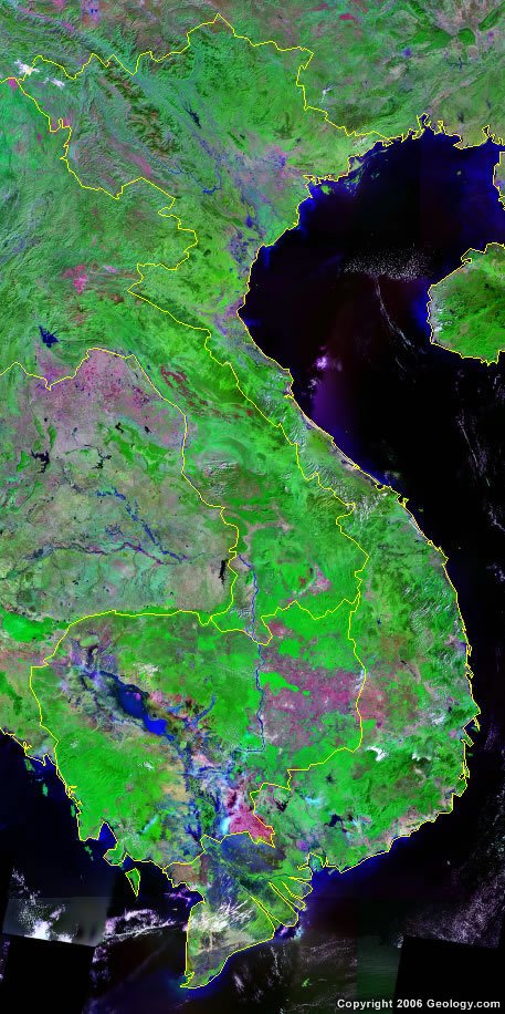 political maps of vietnam. Vietnam satellite photo