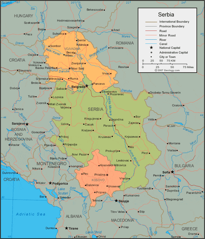 World Map Serbia