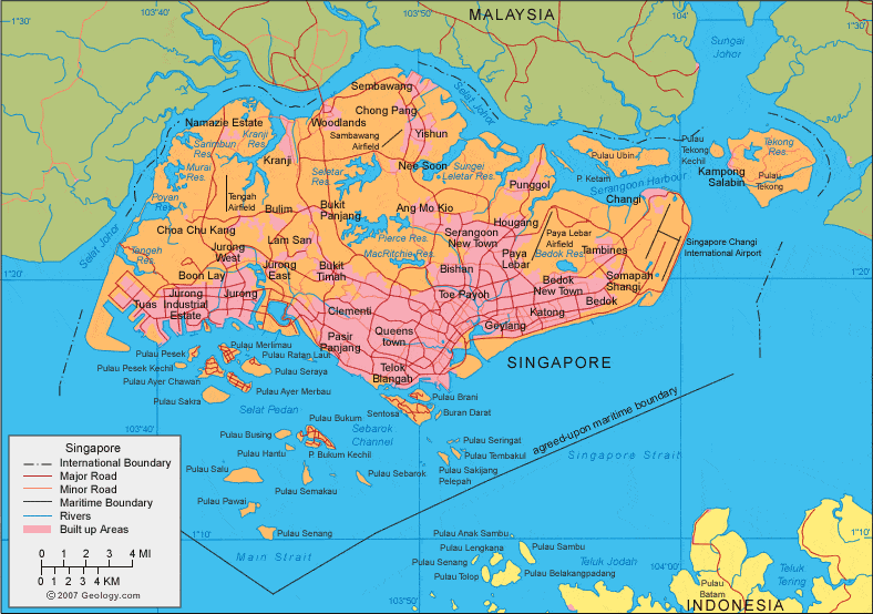 Singapore political map