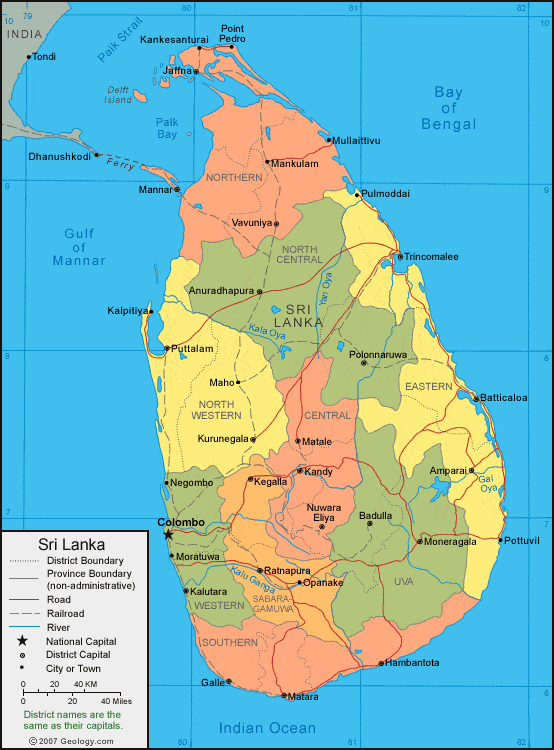 sri lanka map