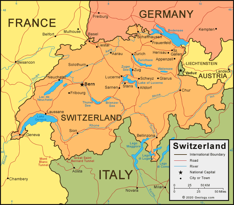 World Map Switzerland