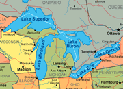 Map of the Great Lakes