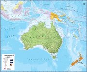 Papua New Guinea On a Large Wall Map of Australia