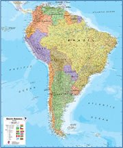 Large Wall Map of South America