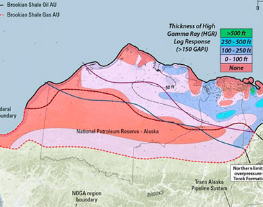 USGS assessment map of the Brookian Shale