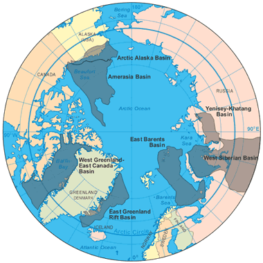 Arctic Ocean Seafloor Map Depth Shelves Basins Ridges