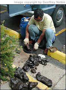 cleaning Campo del Cielo meteorites