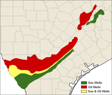 Eagle Ford Shale producing wells