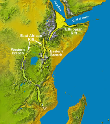 East Africa Rift and Ethiopian Rift map