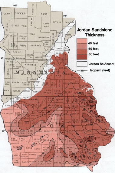 Jordan Sandstone map