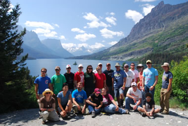 Geology field class, St. Mary Lake