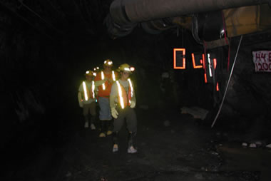 Underground at Stillwater platinum-palladium mine