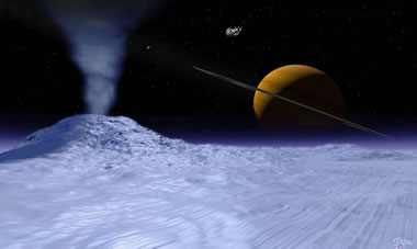 Artist impression - Enceladus geyser