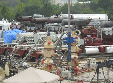pumps and diesel engines ready for the frac