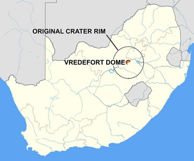 Map of Vredefort Crater