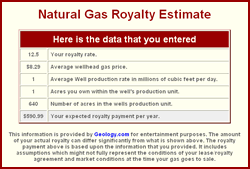 Natural Gas Calculation Chart