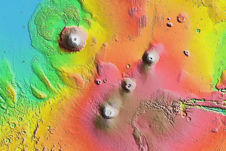 The Tallest Volcano on Mars and the Deepest Asteroid Crater