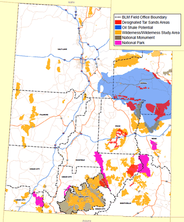 designated tar sands areas in Utah