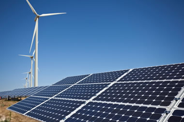 Solar and wind are examples of renewable energy sources.